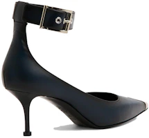 Shop 亞歷山大·麥昆(Alexander McQueen)朋克皮革細跟高跟鞋 女款 煤灰