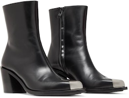 Alexander McQueen亞歷山大麥昆 皮革 高跟 拉鍊 短筒靴 女款 黑銀 Cheap Alexander McQueen亞歷山大麥昆 皮革 高跟 拉鍊 短筒靴 女款 黑銀