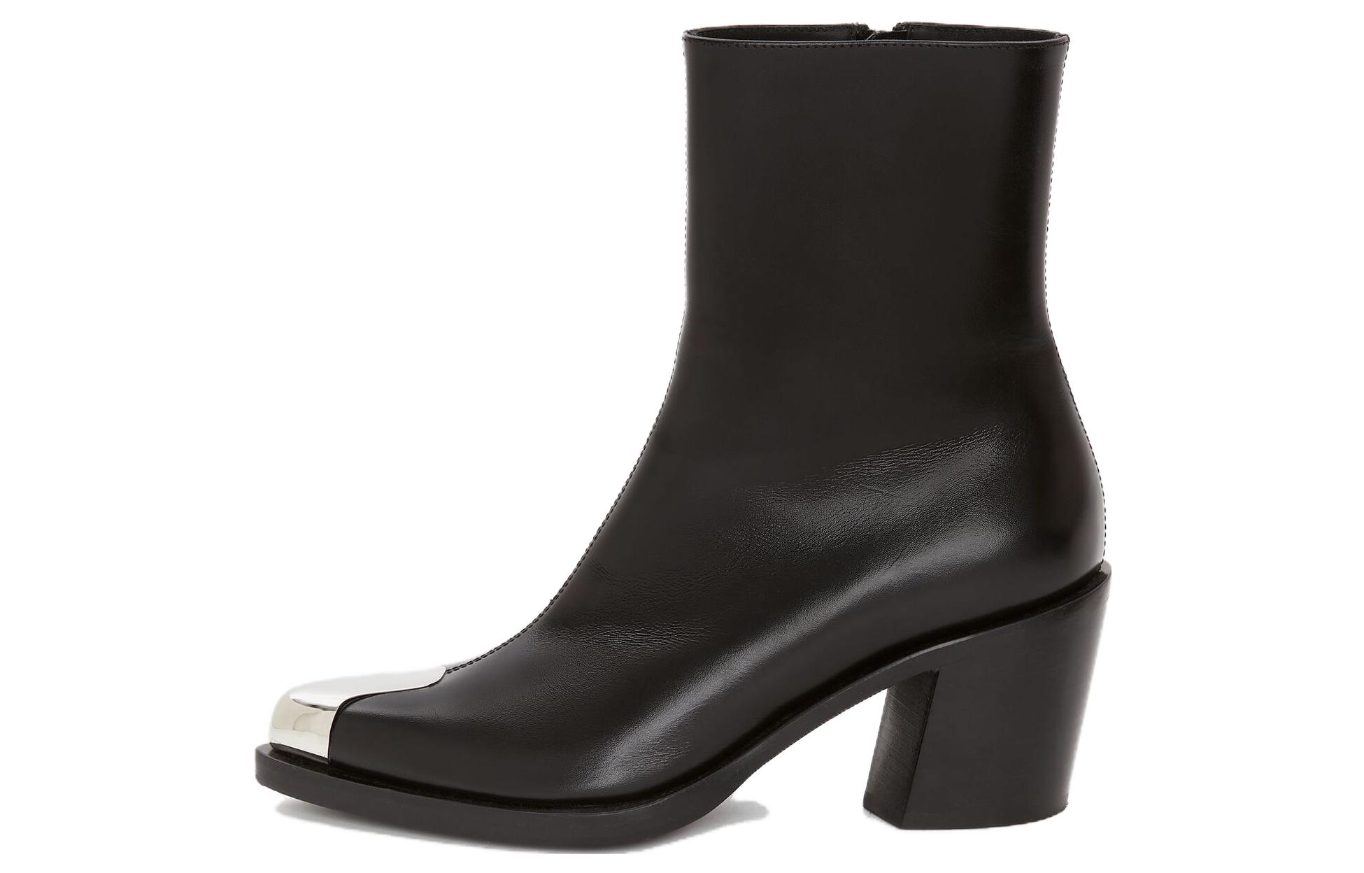 (Women) Alexander McQueen Punk Boot 'Black Silver' 709986-WIDY1-1081