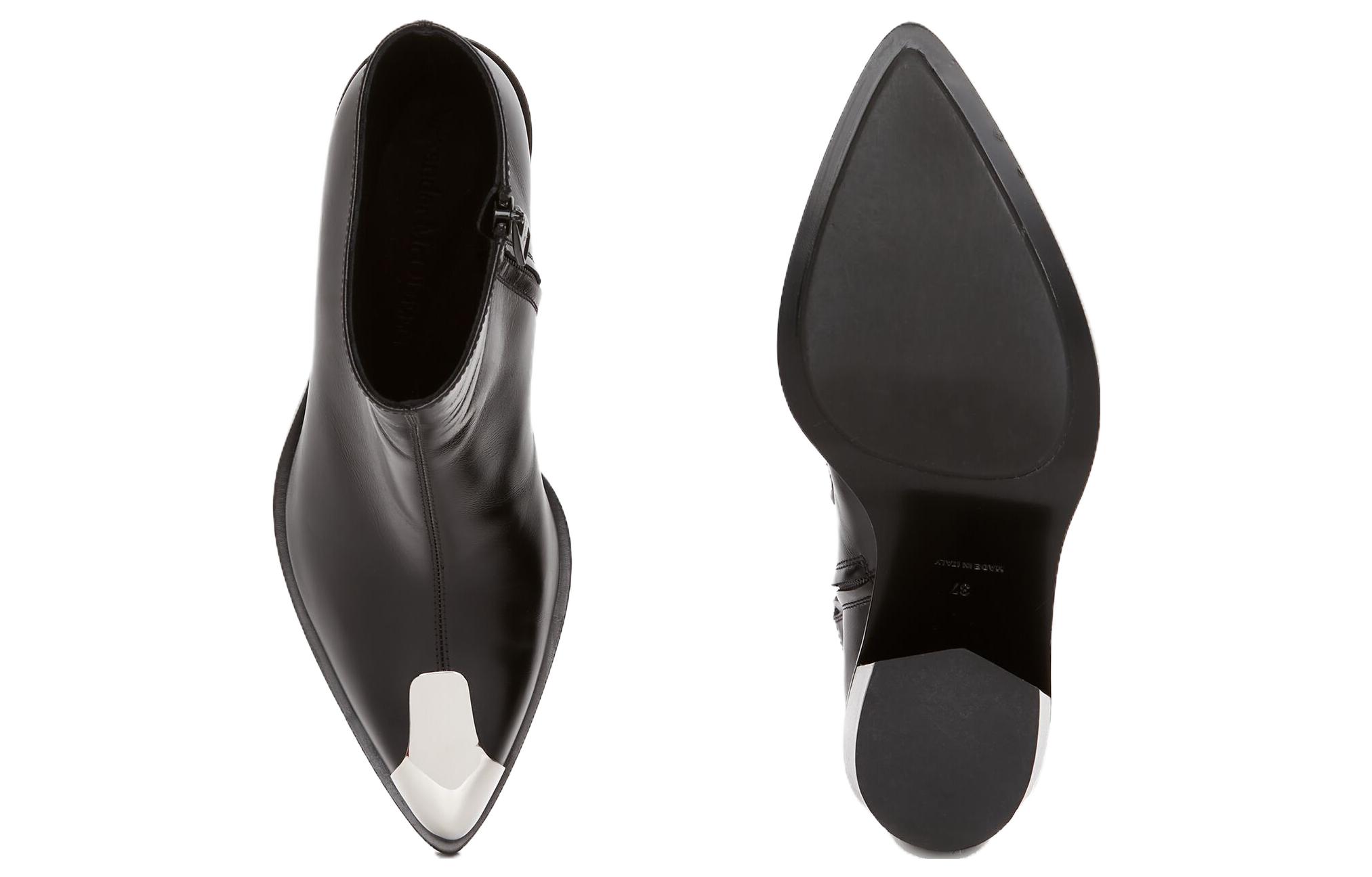 Shop (W) Alexander McQueen Punk Boot 'Hitam Perak' 709986-WIDY1-1081