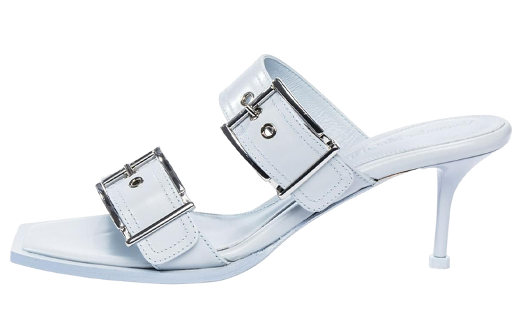 (Women) Alexander McQueen Punk Buckle 'Grey Leather' 709991WHSWD4559