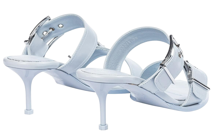 Shop (Women) Alexander McQueen Punk Buckle 'Grey Leather' 709991WHSWD4559