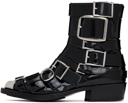 (Women) Alexander McQueen Punk Buckle Boots 'Black Silver' 718853WHJUM1081 Buy (Women) Alexander McQueen Punk Buckle Boots 'Black Silver' 718853WHJUM1081