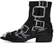 Buy (W) Alexander McQueen Punk Buckle Boots 'Hitam Perak' 718853WHJUM1081