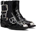 Lookbook (Women) Alexander McQueen Punk Buckle Boots 'Black Silver' 718853WHJUM1081