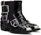 (W) Alexander McQueen Punk Buckle Boots 'Hitam Perak' 718853WHJUM1081