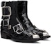 Lookbook (W) Alexander McQueen Punk Buckle Boots 'Hitam Perak' 718853WHJUM1081