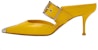 (W) Alexander McQueen Punk Buckle Mule Tumit Tinggi 'Kuning' 709993WHSWD7097