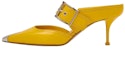 Buy (W) Alexander McQueen Punk Buckle Mule Tumit Tinggi 'Kuning' 709993WHSWD7097