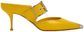 Order (W) Alexander McQueen Punk Buckle Mule Tumit Tinggi 'Kuning' 709993WHSWD7097