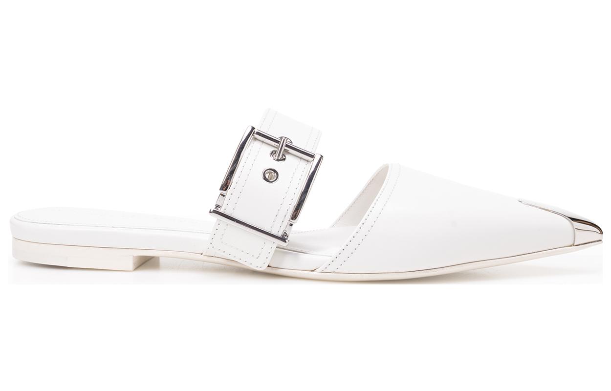 Order (Women) Alexander McQueen Punk Leather Flat 'Ivory' 733188WHSWD9359