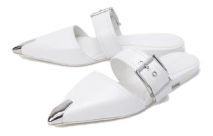Lookbook (Women) Alexander McQueen Punk Leather Flat 'Ivory' 733188WHSWD9359