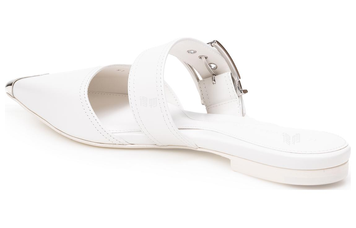 Purchase (Women) Alexander McQueen Punk Leather Flat 'Ivory' 733188WHSWD9359