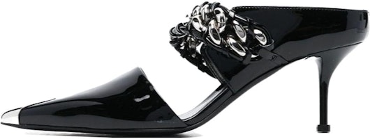 (Women) Alexander McQueen Punk Leather Sandal High Heel 'Black Patent' 718868WIA3E1081 (Women) Alexander McQueen Punk Leather Sandal High Heel 'Black Patent' 718868WIA3E1081