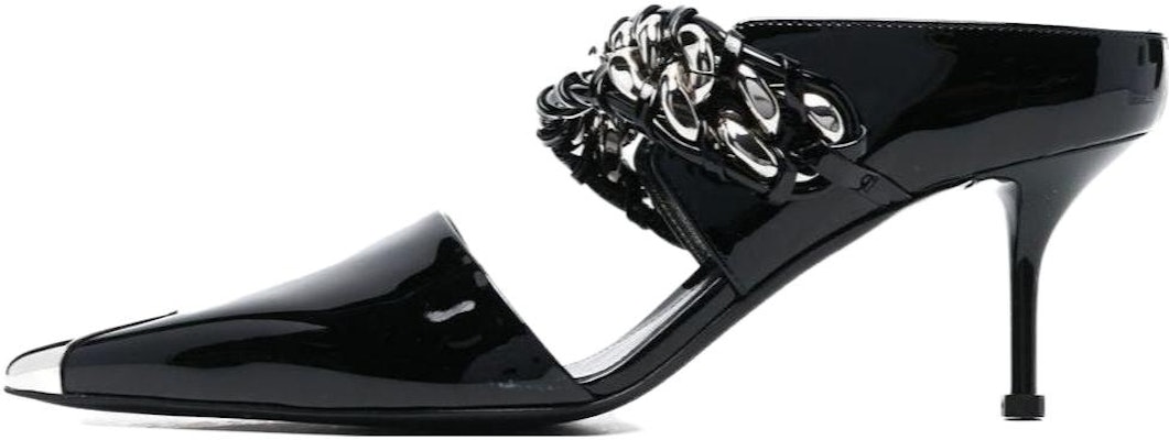 (Women) Alexander McQueen Punk Leather Sandal High Heel 'Black Patent' 718868WIA3E1081 Buy (Women) Alexander McQueen Punk Leather Sandal High Heel 'Black Patent' 718868WIA3E1081