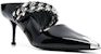 (W) Alexander McQueen Punk Sandal Tumit Tinggi 'Black Patent' Kulit Hitam 718868WIA3E1081