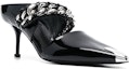 Lookbook (W) Alexander McQueen Punk Sandal Tumit Tinggi 'Black Patent' Kulit Hitam 718868WIA3E1081
