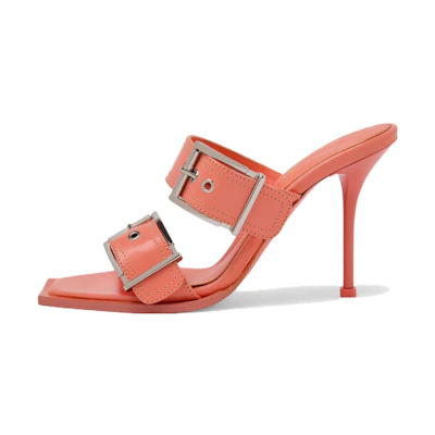(W) Alexander McQueen Punk Leather Slide 'Apricot'