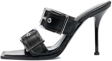 (Women) Alexander McQueen Punk Leather Slide 'Black Fashion' 709990WHSWD1081 (Women) Alexander McQueen Punk Leather Slide 'Black Fashion' 709990WHSWD1081