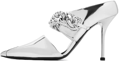 (Women) Alexander McQueen Punk Leather Slide 'Silver' 719501W4UQ38100 (Women) Alexander McQueen Punk Leather Slide 'Silver' 719501W4UQ38100