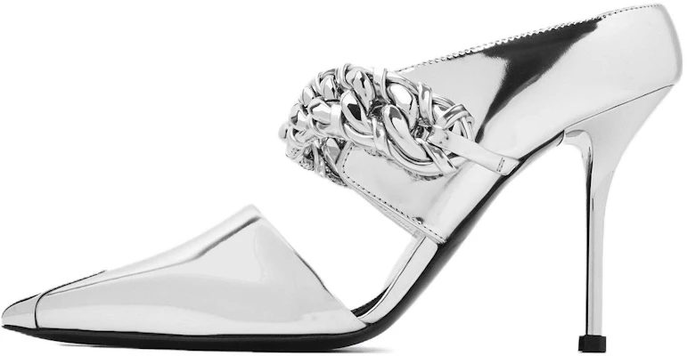 (Women) Alexander McQueen Punk Leather Slide 'Silver' 719501W4UQ38100 Buy (Women) Alexander McQueen Punk Leather Slide 'Silver' 719501W4UQ38100