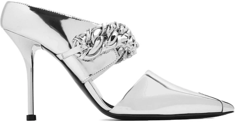 (Women) Alexander McQueen Punk Leather Slide 'Silver' 719501W4UQ38100 Order (Women) Alexander McQueen Punk Leather Slide 'Silver' 719501W4UQ38100