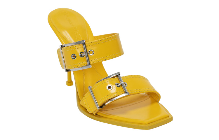 Order (Women) Alexander McQueen Punk Leather Slide 'Yellow Fashion' 709990WHSWD7097