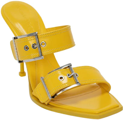 (Women) Alexander McQueen Punk Leather Slide 'Yellow Fashion' 709990WHSWD7097 Order (Women) Alexander McQueen Punk Leather Slide 'Yellow Fashion' 709990WHSWD7097