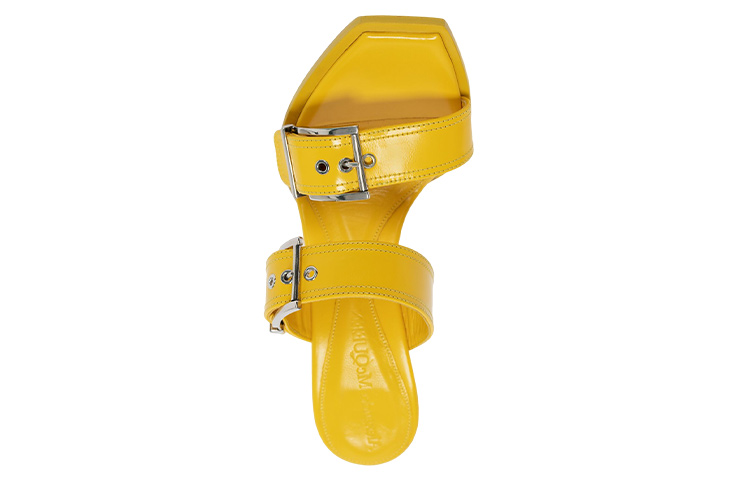 Lookbook (Women) Alexander McQueen Punk Leather Slide 'Yellow Fashion' 709990WHSWD7097