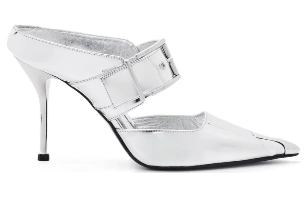 Order (Women) Alexander McQueen Punk Metallic Mules 'Silver' 780791W4WG18100