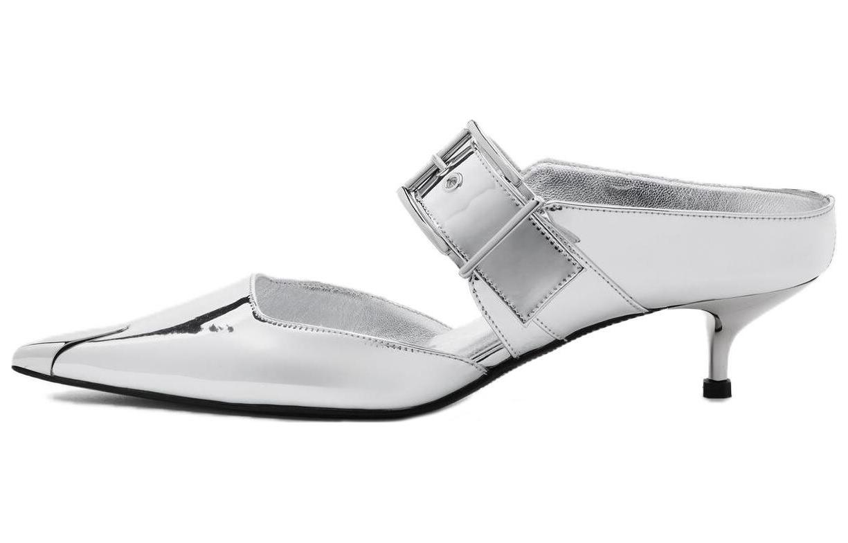 (Women) Alexander McQueen Punk Mules 'Silver' 780794W4WG18100