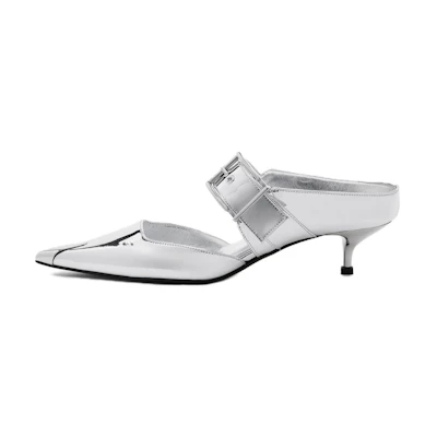 (W) Alexander McQueen Punk Mules 'Silver'