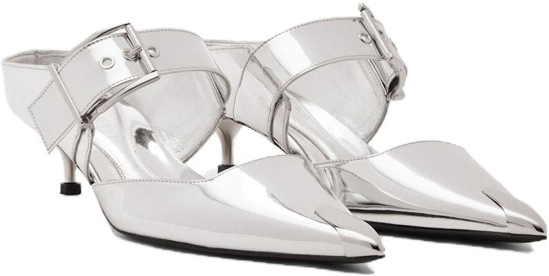 (Women) Alexander McQueen Punk Mules 'Silver' 780794W4WG18100 Lookbook (Women) Alexander McQueen Punk Mules 'Silver' 780794W4WG18100