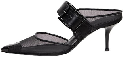 (Women) Alexander McQueen Punk Punk Black 'Buckle Open-Heel' 744485W4AB21000 (Women) Alexander McQueen Punk Punk Black 'Buckle Open-Heel' 744485W4AB21000