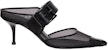 (W) Alexander McQueen Punk Punk Hitam 'Buckle Open-Heel' 744485W4AB21000