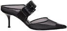 Order (W) Alexander McQueen Punk Punk Hitam 'Buckle Open-Heel' 744485W4AB21000