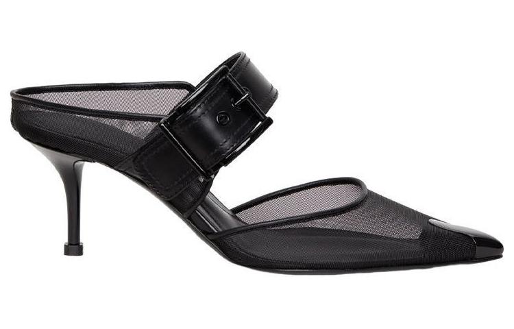 Order (Women) Alexander McQueen Punk Punk Black 'Buckle Open-Heel' 744485W4AB21000
