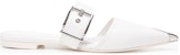 (W) Alexander McQueen Punk Slipper 'Kulit Anak Lembu Putih Tumit Terbuka' 733188WHSWD9359