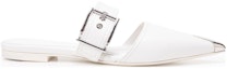 Order (W) Alexander McQueen Punk Slipper 'Kulit Anak Lembu Putih Tumit Terbuka' 733188WHSWD9359