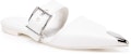 (W) Alexander McQueen Punk Slipper 'Kulit Anak Lembu Putih Tumit Terbuka' 733188WHSWD9359