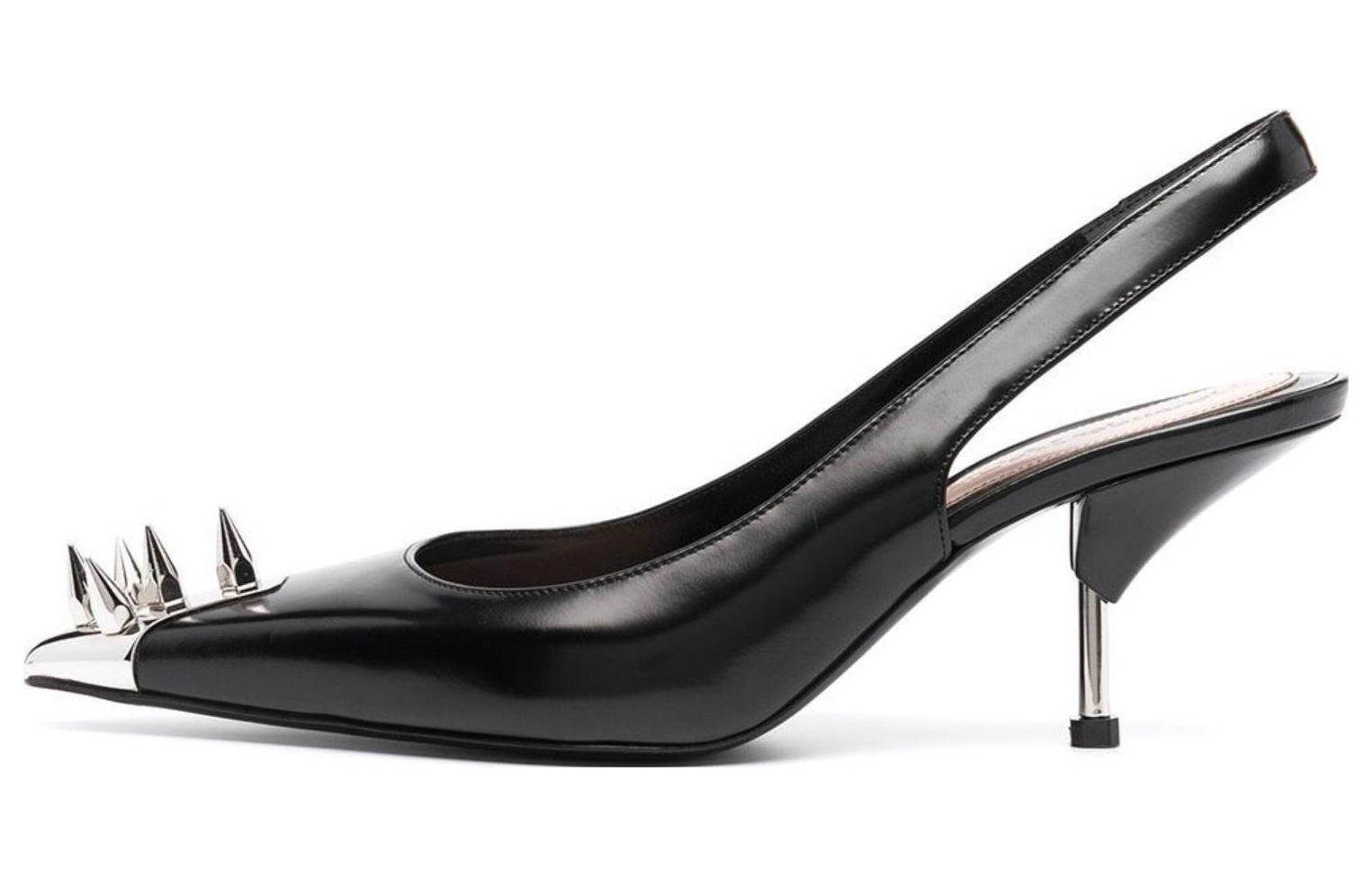 (Women) Alexander McQueen Punk Stud 'Black Stiletto' 651709WHV7B1081