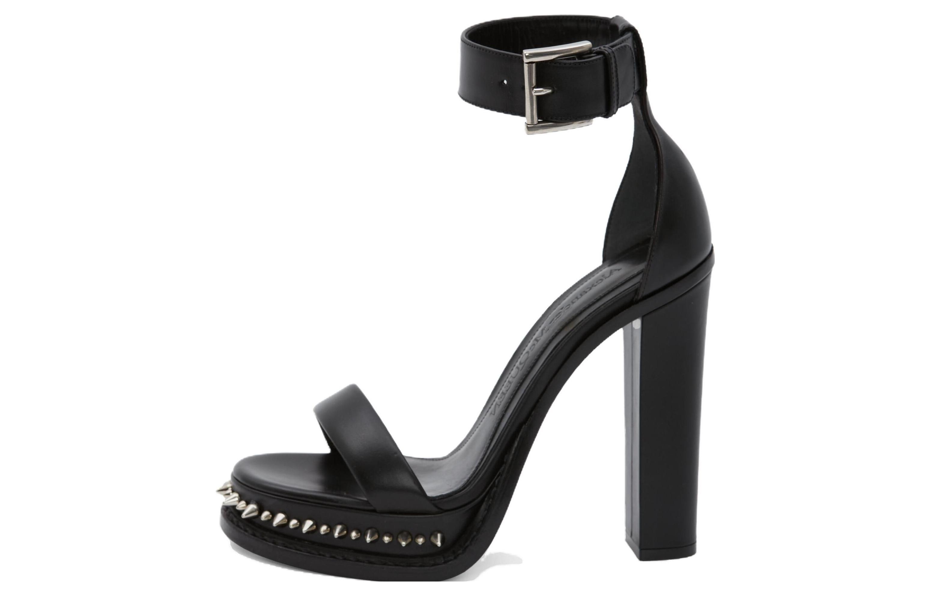 (Women) Alexander McQueen Punk Stud Platform Sandal 'Black' 687830WHWQ11081