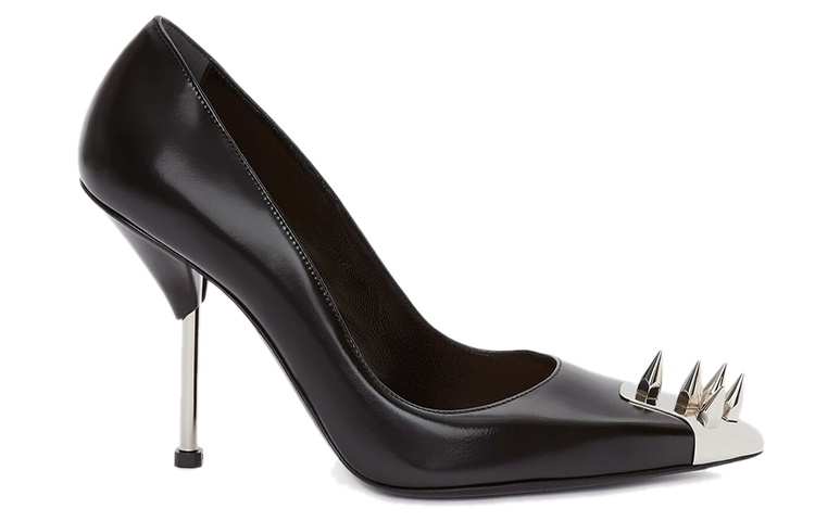 Order Alexander McQueen 亞歷山大·麥昆 Punk Stud Pump 時尚尖頭細跟高筒鞋 女款 黑