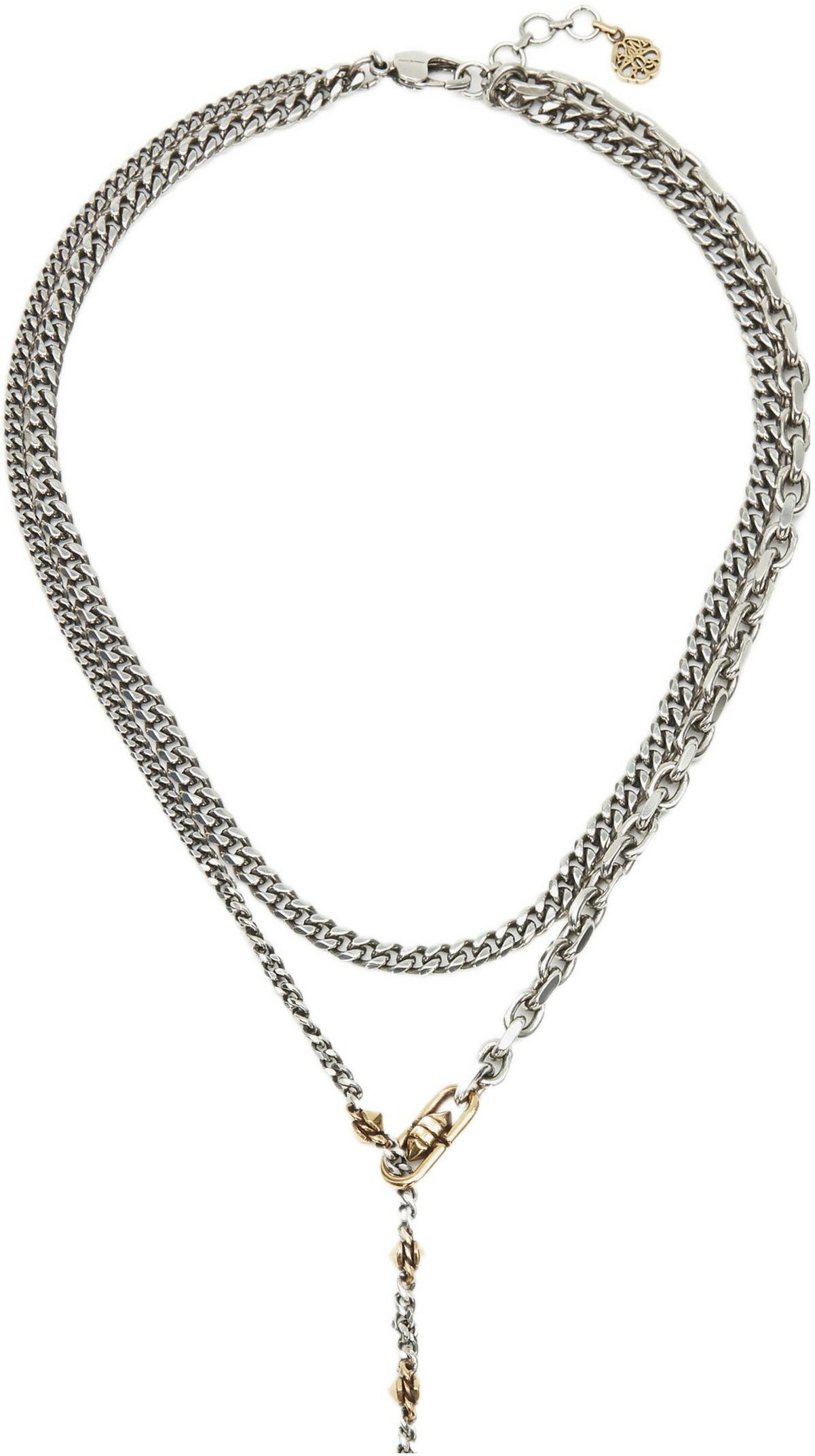 women-alexander-mc-queen-punk-studded-vintage-necklace-silver-for-women-718260-j160-z7590