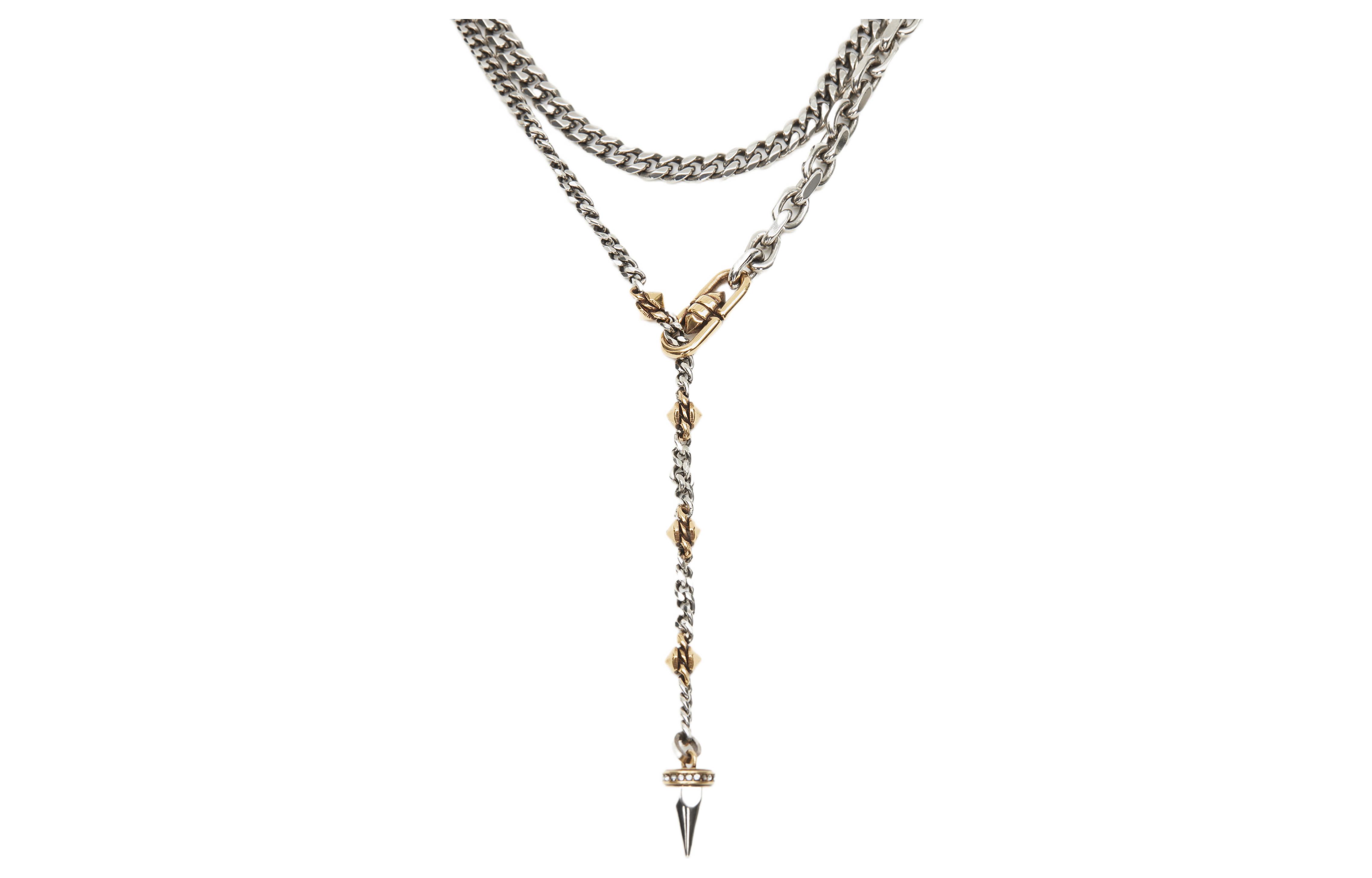 Lookbook (W) Alexander McQueen 女士朋克鉚釘復古銀項鍊 718260J160Z7590