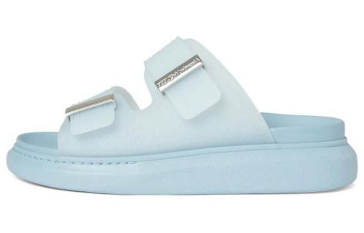 (Women) Alexander McQueen PVC Buckle Detail Round Toe Platform 'Light Blue' 708098W4U734628