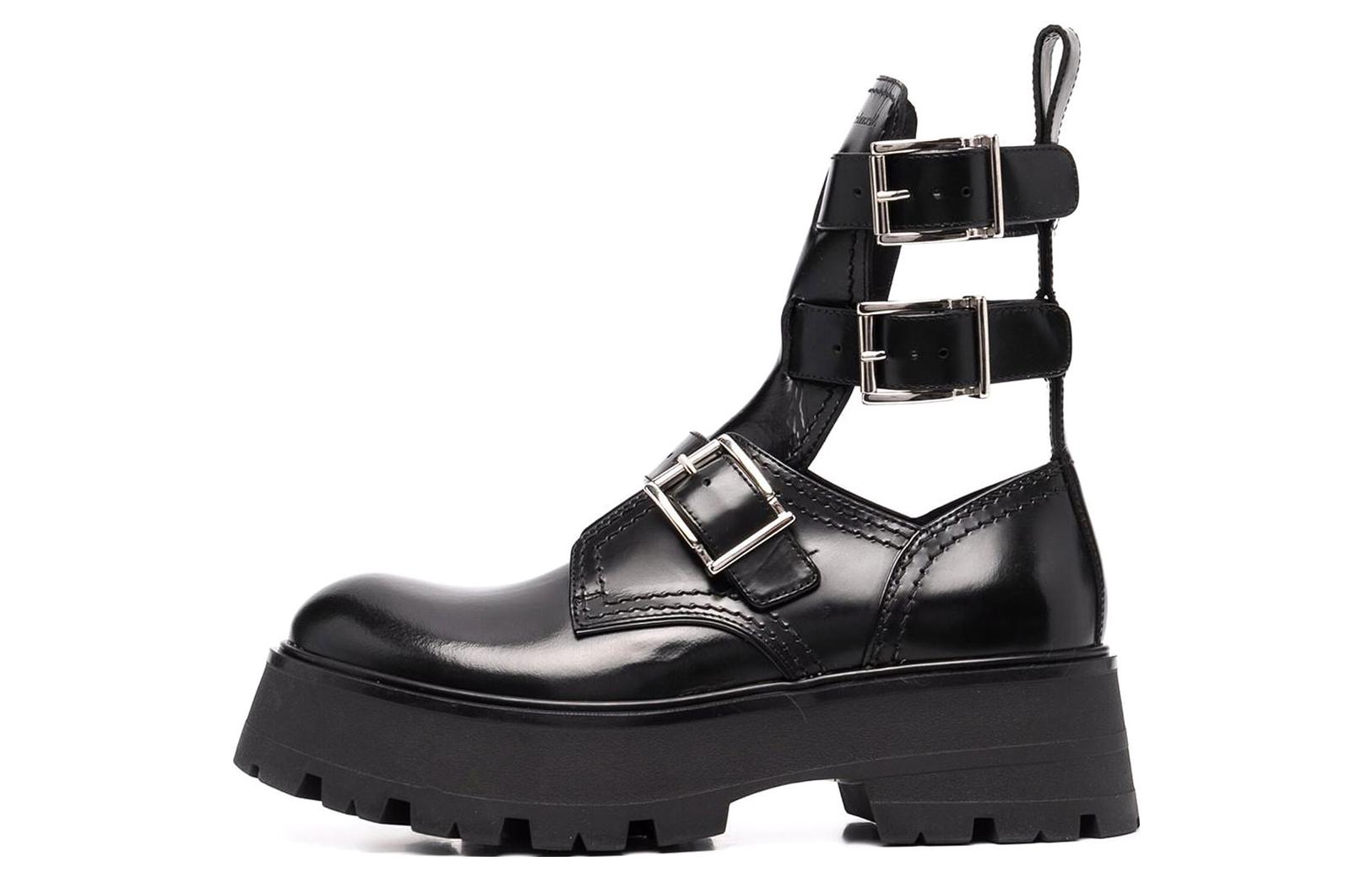 (Women) Alexander McQueen Rave Buckle Boot 'Black' 700078WIC631081
