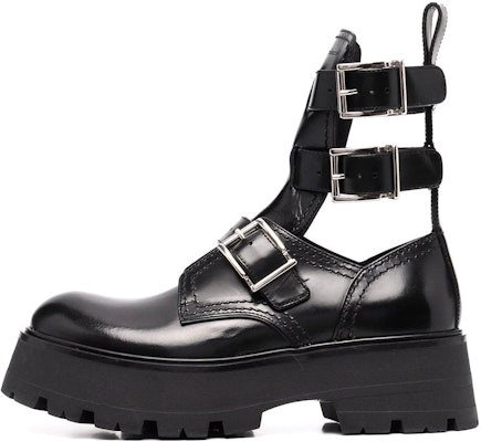 (W) Bota Alexander McQueen Rave Buckle 'Negra' 700078WIC631081 Buy (W) Bota Alexander McQueen Rave Buckle 'Negra' 700078WIC631081