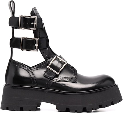 (W) Bota Alexander McQueen Rave Buckle 'Negra' 700078WIC631081 Order (W) Bota Alexander McQueen Rave Buckle 'Negra' 700078WIC631081