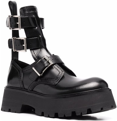 (W) Bota Alexander McQueen Rave Buckle 'Negra' 700078WIC631081 Lookbook (W) Bota Alexander McQueen Rave Buckle 'Negra' 700078WIC631081